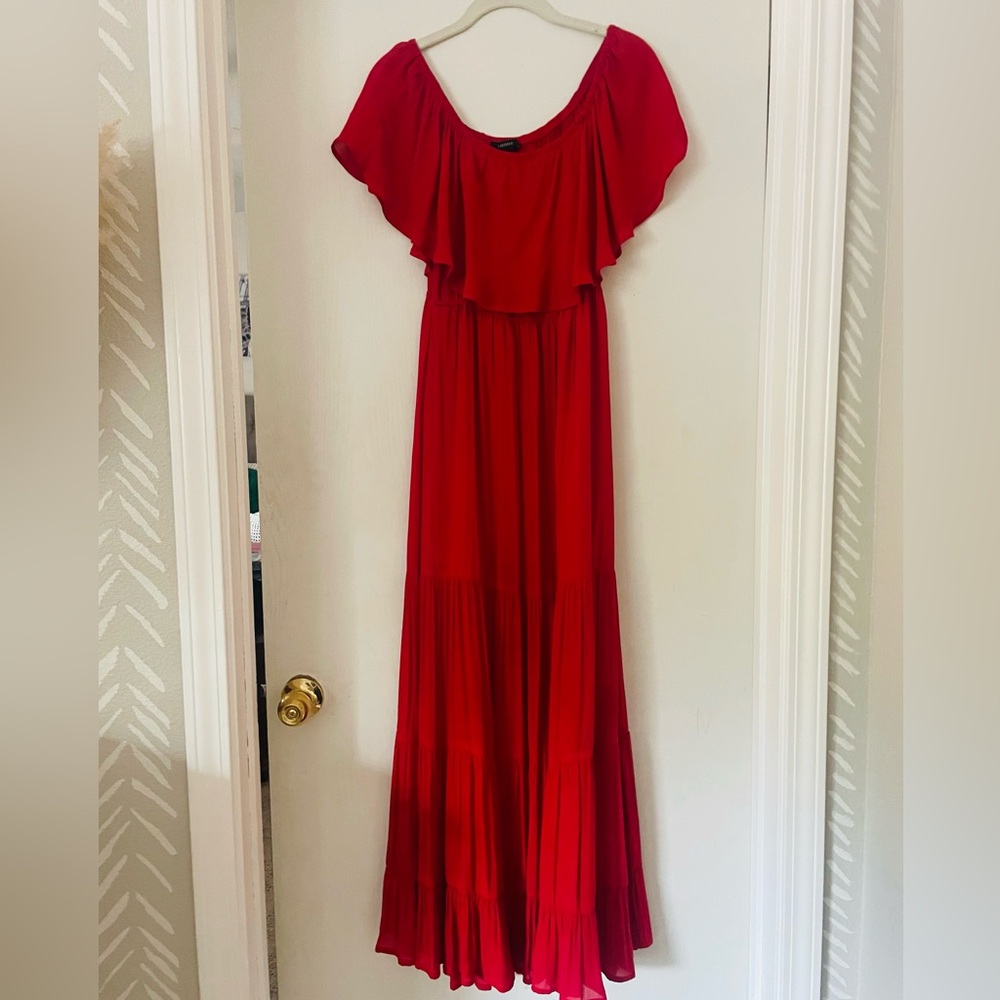 Red off the shoulder maxi